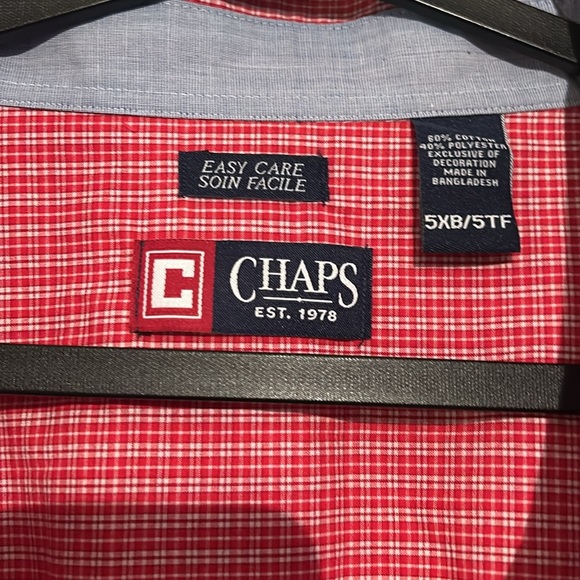 Chaps Men's Red Short Sleeve Shirt - Picture 2 of 4